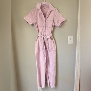 Skies Are Blue Dusty Pink purple Short-Sleeve Utility Jumpsuit